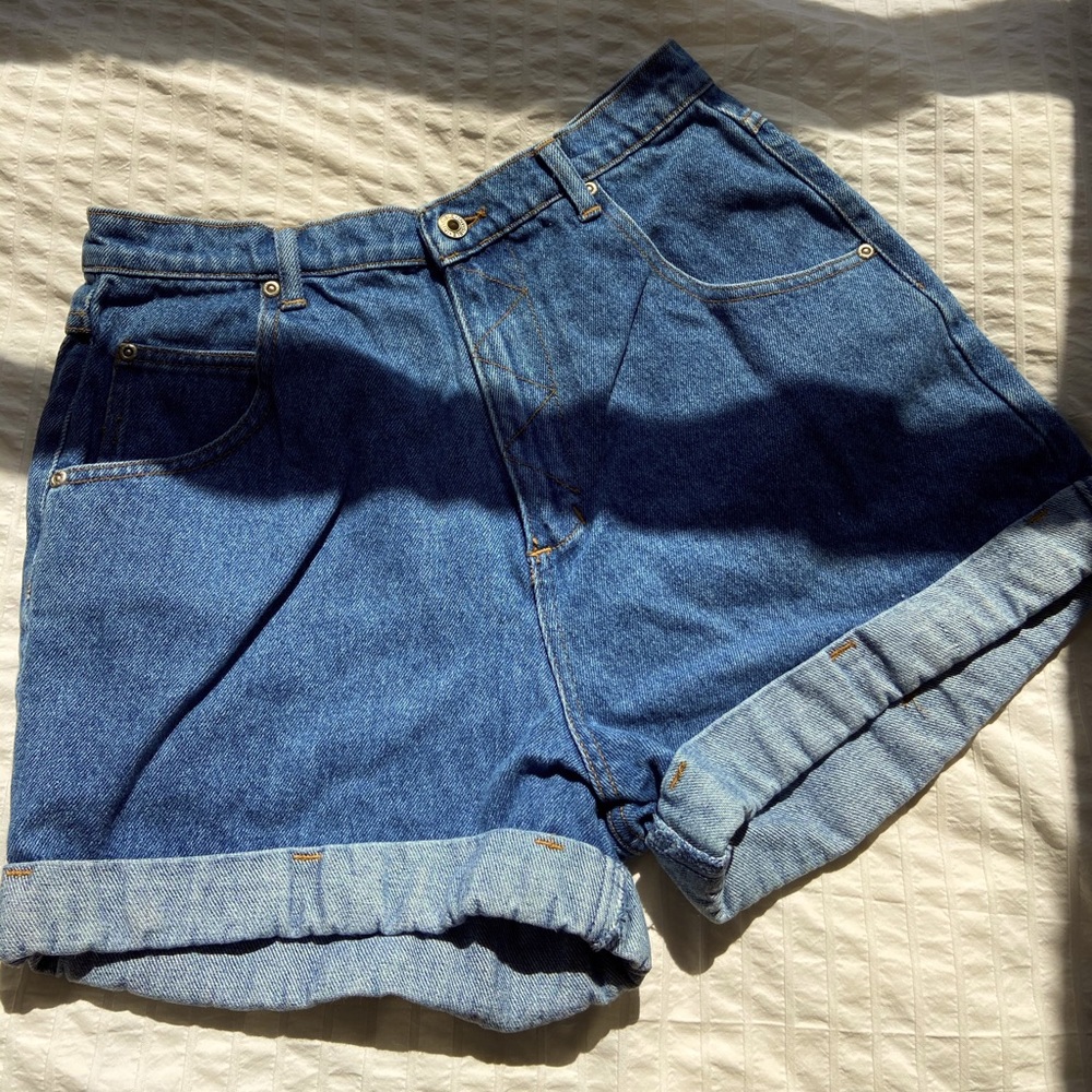 High waisted denim shorts
